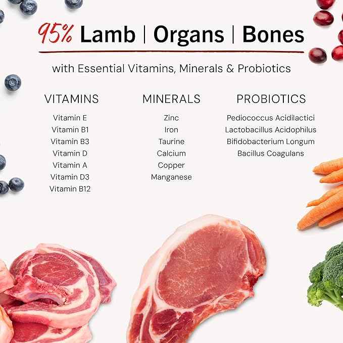 Stella & Chewy's Freeze-Dried Raw Dinner Patties - Dandy Lamb Recipe - High Protein Grain-Free Puppy & Dog Food - Perfect For Picky Eaters - 5.5 oz