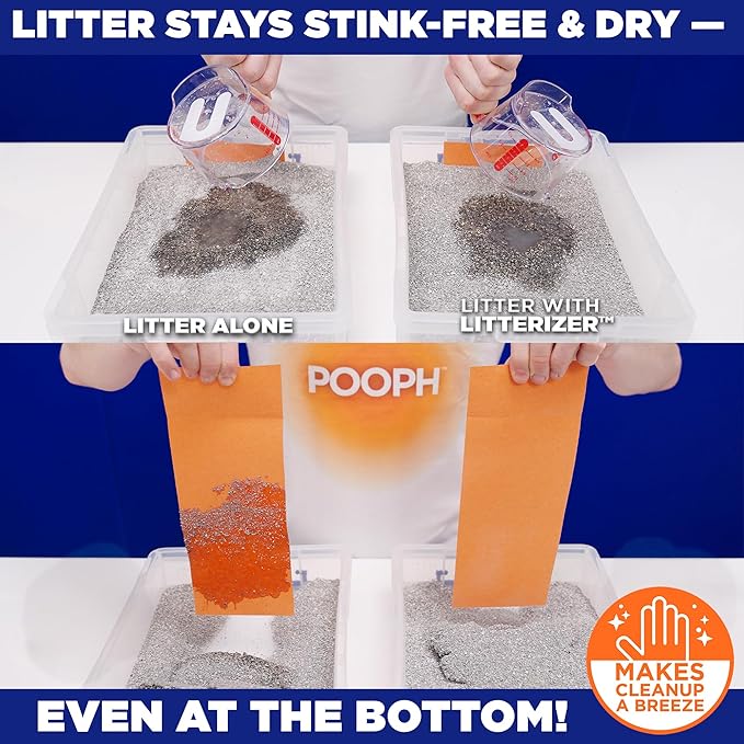 POOPH® LITTERIZER™ + Kitty Spray Bundle – Fragrance-Free Odor Eliminator for Litter & Cat Areas, Absorbs Moisture, Non-Toxic, No Harsh Chemicals, Patented Technology for Everyday Use