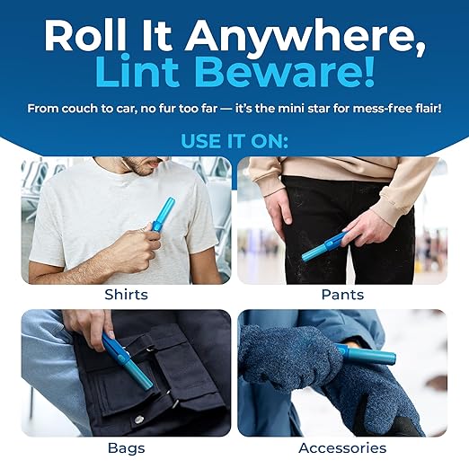 PetLovers EzRoll Reusable Lint Roller - Sticky for Life & Multi-Purpose Pet Hair, Dust, & Lint Remover for Clothing, Upholstery, & Cars - Sustainable, Washable & Efficient