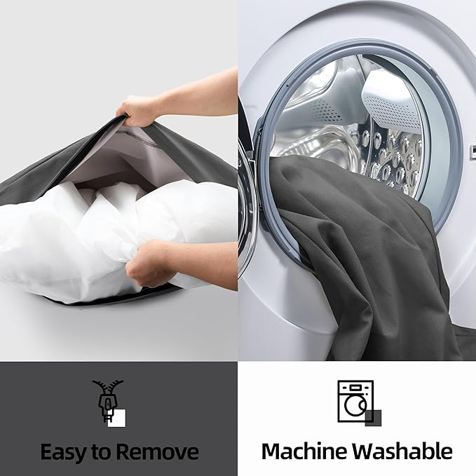 Sytopia 42-Inch Canvas Indestructible Outdoor Dog Bed, Waterproof & Washable Removable Cover, Ideal for Medium & Large Dogs, Chew-Proof Great for Indoor, Outdoor, Crate, Patio Use (Dark Grey)