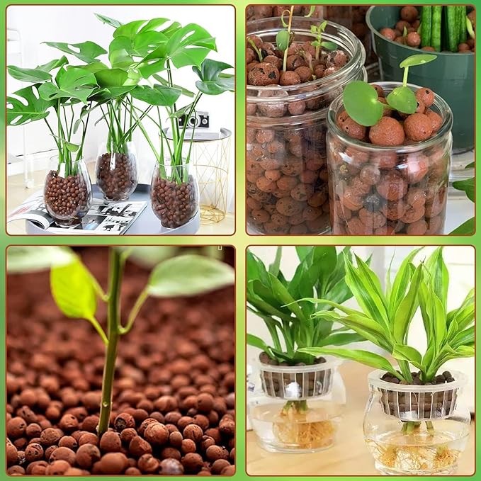 Halatool 12LB Expanded Clay Pebbles for Potted Plants Organic Lightweitht Clay Leca Balls for Hydroponics Gardening Orchids Drainage Decoration Aquaponics Aquariums