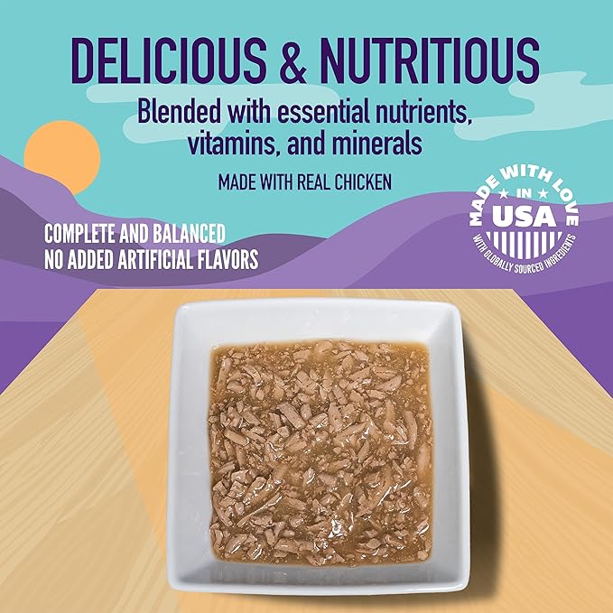 A Strong Heart Canned Wet Cat Food, Shredded Chicken Dinner in Gravy - 5.5 oz Cans (Pack of 24), Made in The USA with Real Chicken