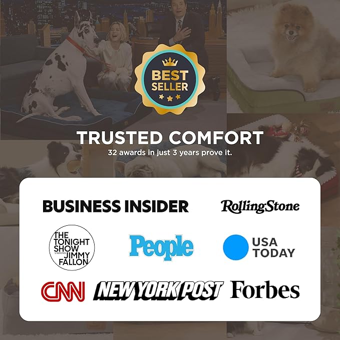 Bedsure L Plus Orthopedic Dog Bed for Large Dogs - Washable Dog Cat Bed Waterproof, L Plus Big Comfort Dogs Couch Sofa with Washable Removable Cover, Pet Bed with Nonskid Bottom, Brown, 38"