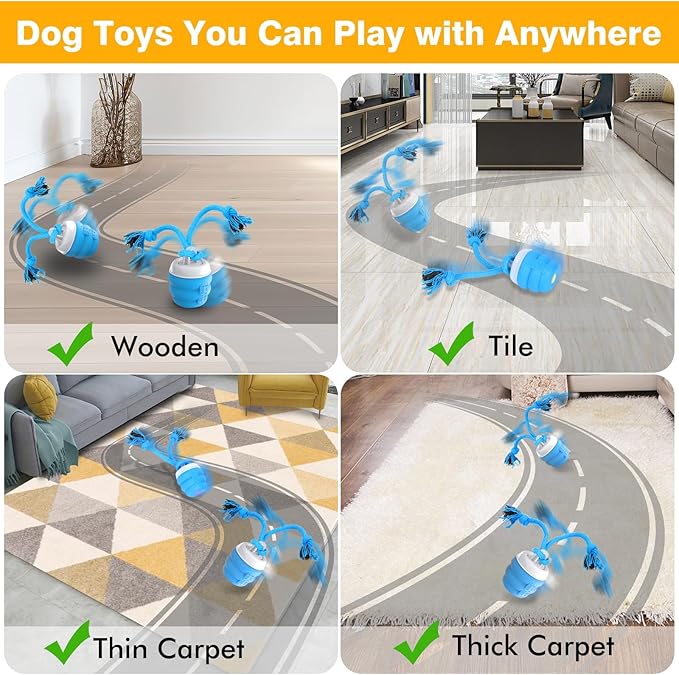 PUHOHUN Interactive Dog Toys Ball - Fun Moving Dog Toys to Keep Them Busy | Rechargeable Smart Automatic Dog Ball for Large, Medium, and Small Puppy Dogs for Boredom, Blue