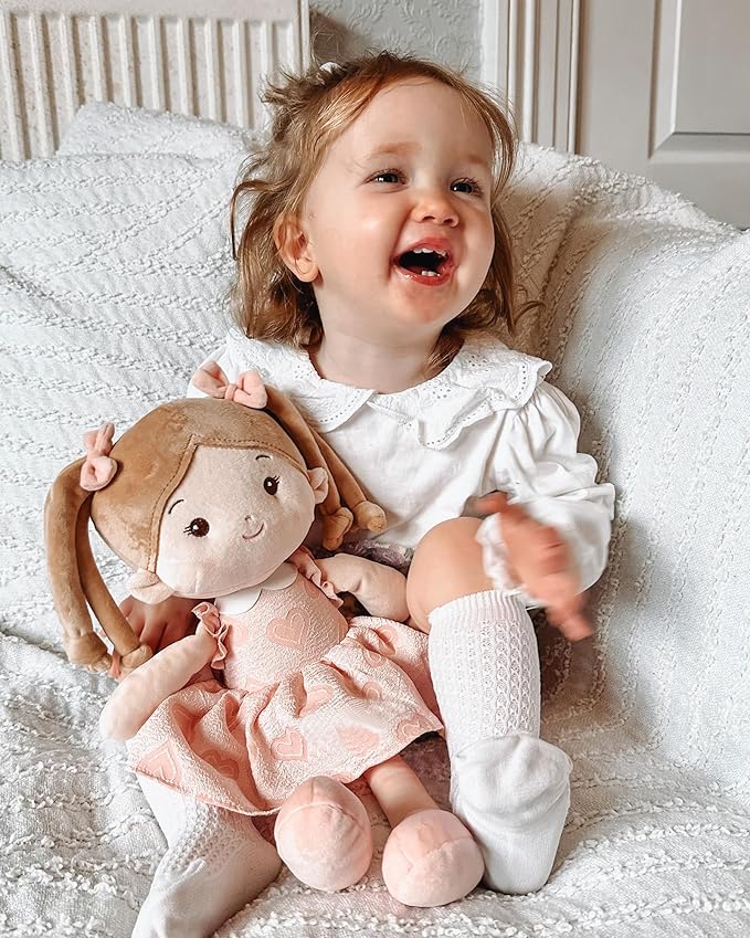 Soft Baby Doll Toys (16''), My First Baby Rag Doll for 1 Year-Old Girl Birthday Gift, Christmas Plush Toys Gift for Toddler Kids Infants -Sweetheart Girl