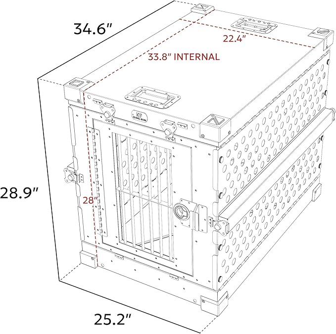 Heavy Duty Fully Collapsible Powder-Coated Aluminum Dog Crate - Medium (Gray)