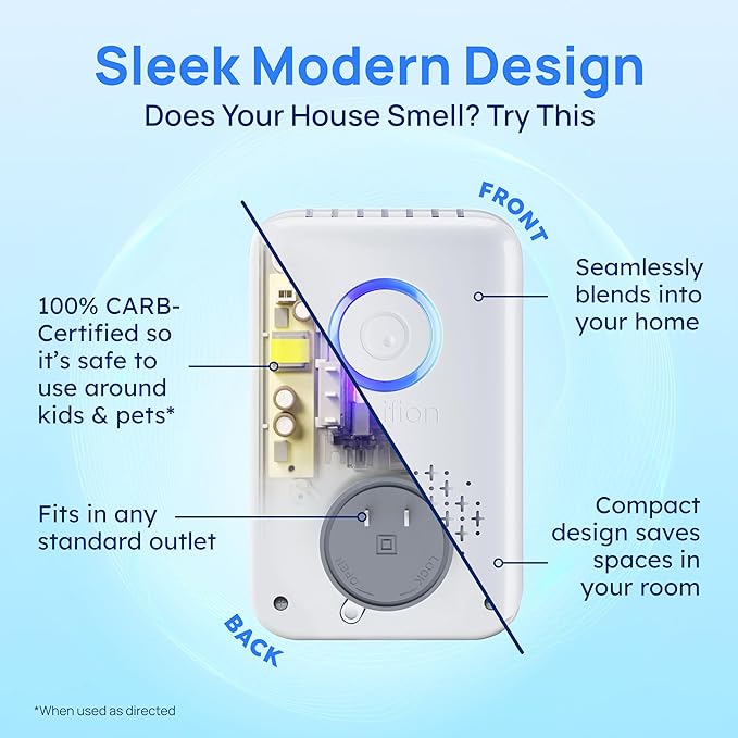 Clarifion ODRx - UV-C Cat Odor Deodorizer & Eliminator, Removes Cat Pee Smell, Filterless, Quiet, Compact Air Freshener for Bedrooms, Living Rooms, Litter Box Areas, Eliminates Ammonia Odors