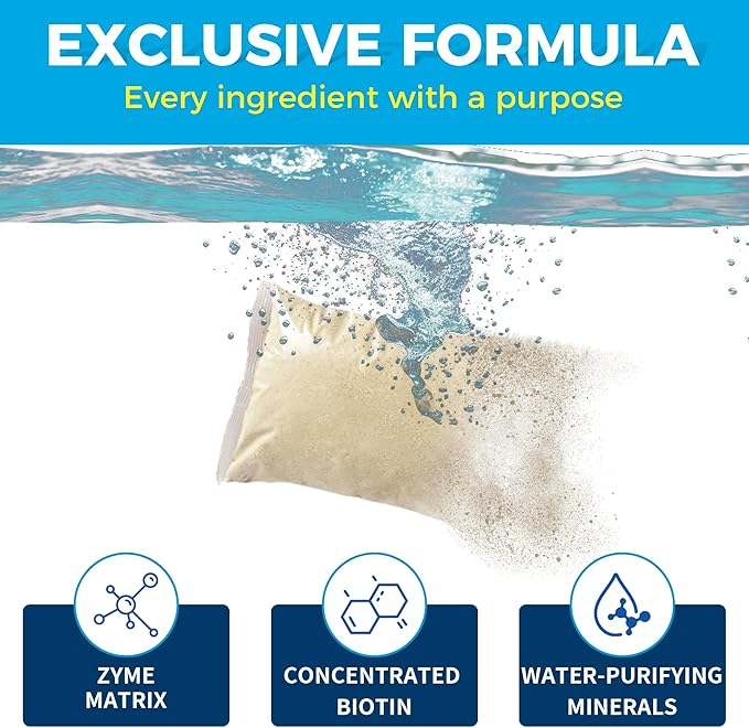 Pond Clarifier Treatment – 36 Packets Natural Pond Water Clear for Outdoor Lakes – Beneficial Enzymes to Improve Water Clarity & Eliminate Odor – Treats Up to 432,000 Sq Ft