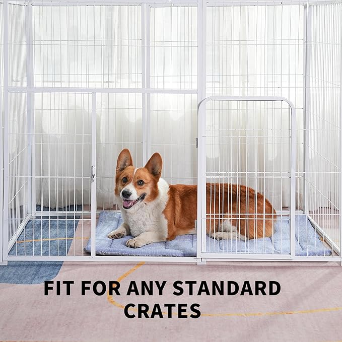 MARUNDA Dog Cooling Mat, 36" x 24" Thicken Waterproof Cooling Mat for Extra Large Dog, Q-MAX>0.5 Ice Cool Fabric-Cool on Contact，Easy Washable Pet Pad in Summer (36" x 24" (L-Crate), Blue)