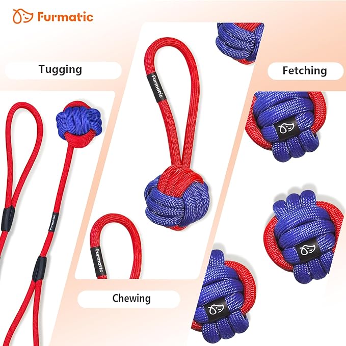 Rope Dog Toys for Small and Medium Dogs | Dog Toys for Aggressive Chewers | Dog Tug of War Toy for Interaction and Teeth Cleaning, Set of 3 Ropes