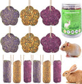 Bissap 12PCS Rabbit Chew Sticks, Hanging Chew Sticks & Cakes Timothy Hay Carrot Strawberry Treat for Bunny Chinchilla Guinea Pig Hamster and Other Small Pets Molar Snack Toy
