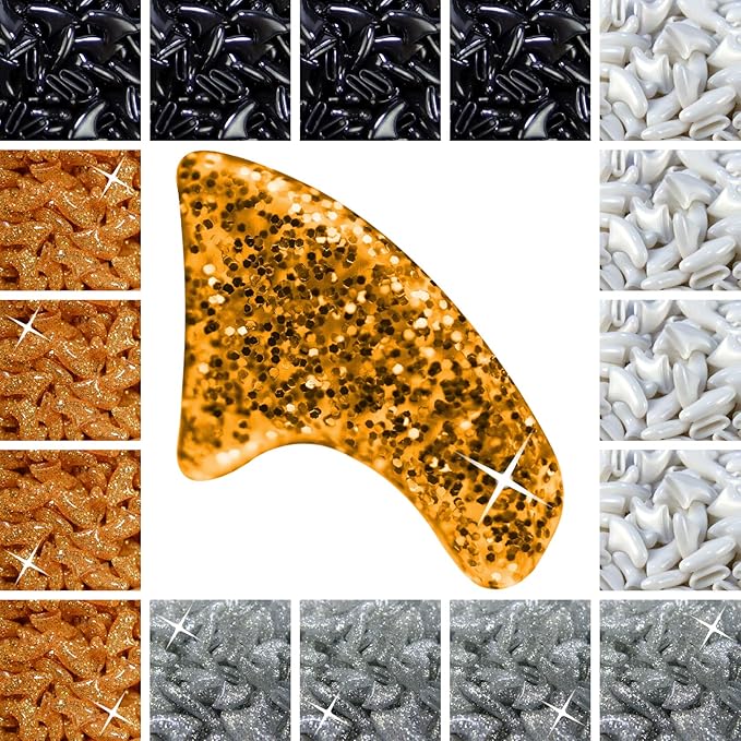zetpo 80 pcs Cat Claw Covers | Cat Nail Caps | with Adhesives and Applicators (S, Black, White, Silver Glitter, 24k Gold Glitter)