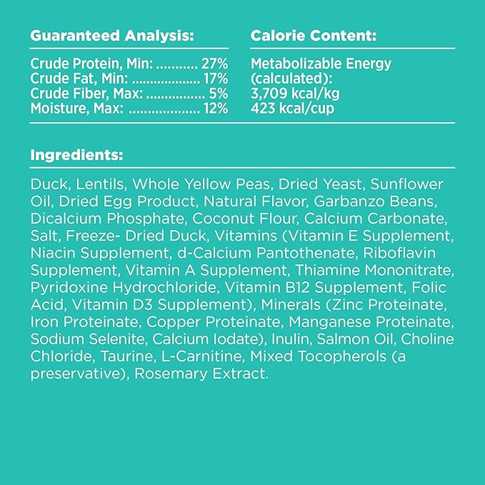 BIXBI Rawbble Dry Dog Food, Duck, 4 lbs - USA Made with Fresh Meat - No Meat Meal & No Corn, Soy or Wheat - Freeze Dried Raw Coated Dog Food - Minimally Processed for Superior Digestibility