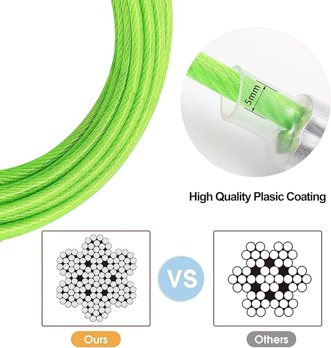 Dog Tie Out Cable for Outside,50FT Heavy Duty Dog Leash&Chains with Swivel Hook,Small-Large Dogs Runner Cable for Dogs Up to 250lbs, Long Lead Line for Yard Outdoor and Camping (250lbs 50FT, Green)