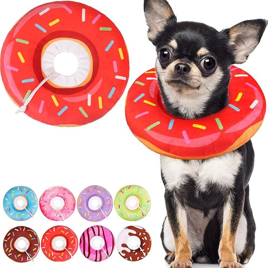 Cat Cone Collar Soft, Cute Cat Donut Collar After Surgery, Adjustable Kitten Recovery Cones to Stop Licking, Lightweight Neck Elizabethan Collars for Cats Kittens (Red, Large)