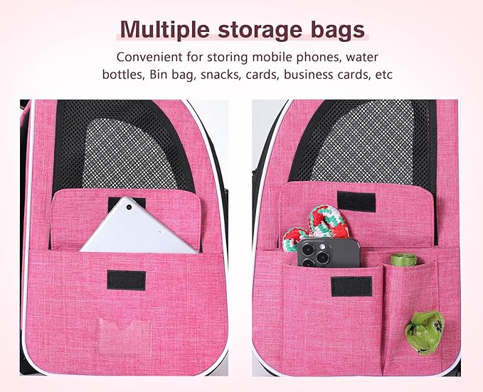 Pecute Cat Backpack Carrier, Expandable Cat Carrier Backpack with Breathable Mesh, Pet Carrier Backpack for Cats Small Dogs Puppies, Dog Backpack Carrier Great for Travel Hiking Camping Outdoor