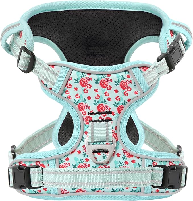 Timos Dog Harness,NO Need Go Over Dogs Head 3 Snap Buckles Pet Harness with 2 Leash Clips,Adjustable Soft Padded No-Pull,Reflective No-ChokeOxford Vest for Small Medium Large Dogs,X-Large(Packof1)