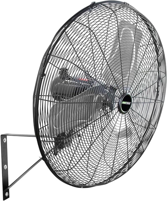 OEMTOOLS 30" Outdoor Wall Mount Fan, 80° Oscillating Fan 7200 CFM Max, Water Resistant, Use in Garage, Gym, Warehouse, Factory and Jobsite
