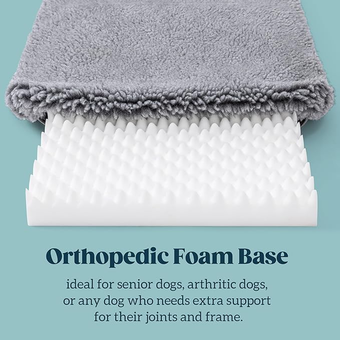 Stoutwool 4" Indestructible Dog Bed - Orthopedic Chew Proof Dog Crate Pad - Fluffy Kennel Mat for Aggressive Chewers - Ideal for Extra Large Breeds & Fits 48-Inch Crate - 47"x29", Charcoal