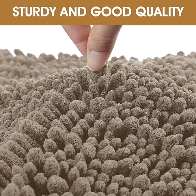 IM HOME Extra Large 71" x 25" Beige Dog Door Mats for Muddy Paws, Chenille Absorbent Dog Mat, Non Slip Heavy Mud Mat for Dogs, Soft Pet Bed Mat for Entryway, Mud Paws, Inside Floor