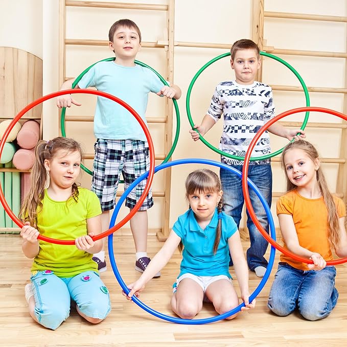 Libima Obstacle Course Ring Set Exercise Hoop Large Hoop Plastic Toys Playground Toys for Gymnastics Practice Party Games Educational Activities Holiday Decor, 5 Colors(12 Pcs,36 Inch)