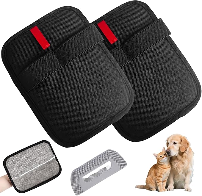 Pet Hair Removal Glove, 2 Pcs New Upgrade Electrostatic Gloves Pet Hair, Remover Grooming Glove for Cat & Dog Hair Remover for Couch, Furniture, Curtain
