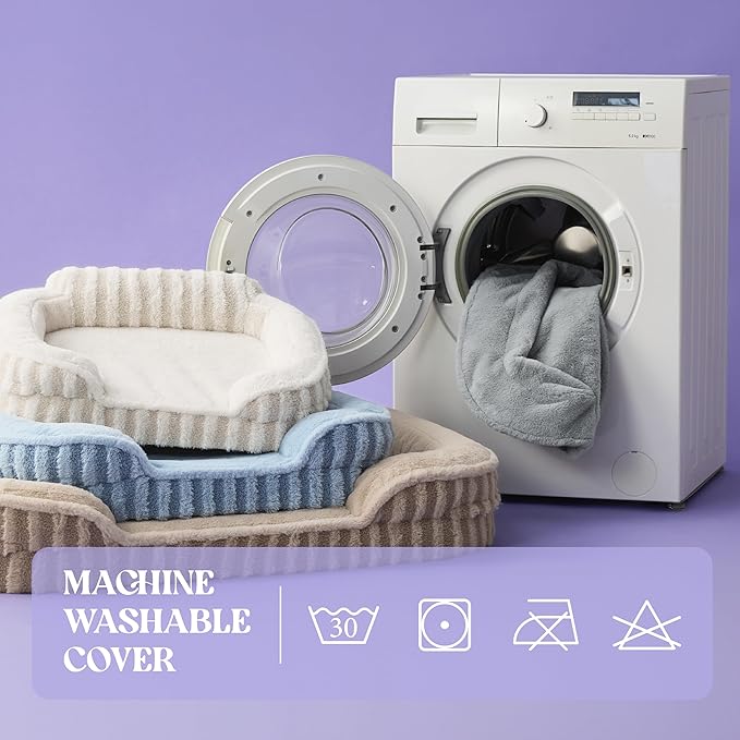 LE SURE Cute Dog Bed for Small Dogs, Orthopedic Waterproof Small Pet Beds with Sides, Non-Slip Bottom and Egg-Crate Foam Puppy Couch Sofa with Washable Removable Cover, Grey