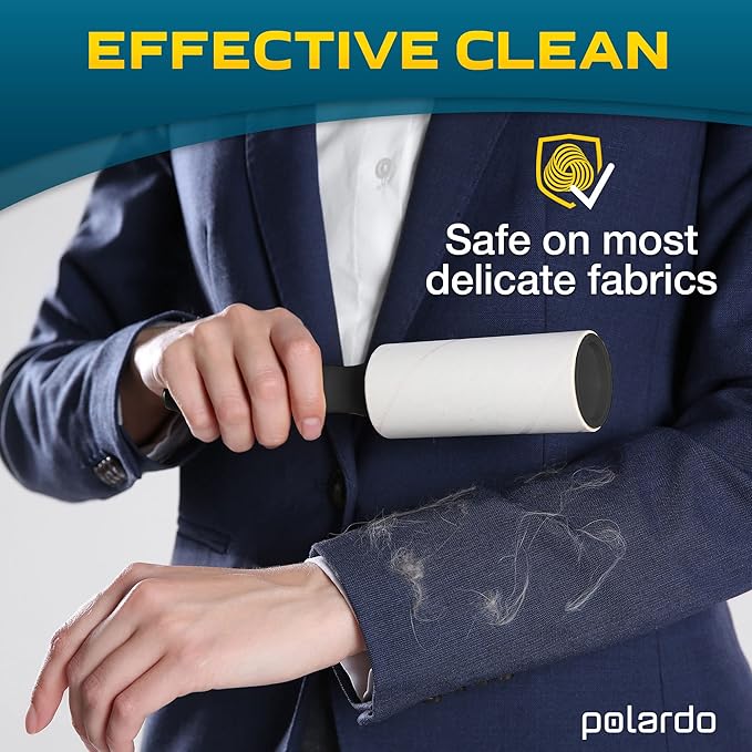 Lint Rollers 2 pcs, 540 Sticky Sheets, Extra 4 Spare Rollers/Hair Remover for Clothes, Furniture, Couch, Carpet, Dog Hair Remover, Cat Hair Remover, Animal Fur, Fuzz