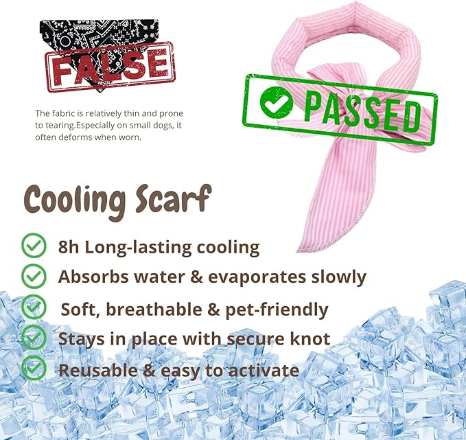 4pcs Cooling Scarf for Pets,Summer Cooling Scarves Keep Cats and Dogs Cool, Reused,Rrecycled,Suitable for Dogs (4pcs-Pink Stripe)