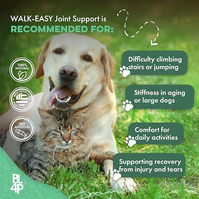 Walk-Easy Dog Hip & Joint Supplement, Effective Dog Pain Relief and Anti-Inflammatory Supplement for Mobility, Canine Joint Pain Relief, ACL Tears, Limping, Knee and Back Aches, Easy to Give 2 Pack
