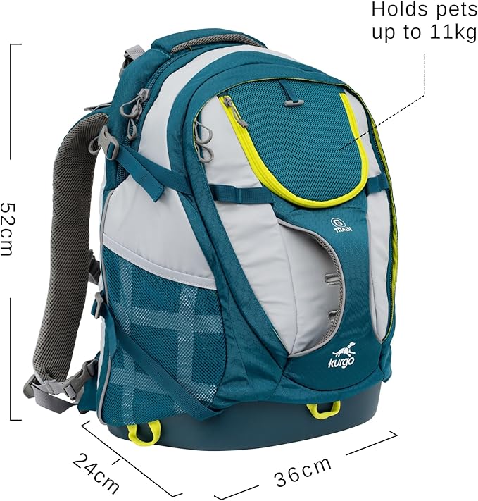 Kurgo G-Train - Dog Carrier Backpack for Small Pets - Cat & Dog Backpack for Hiking, Camping or Travel - Waterproof Bottom - Ink Blue