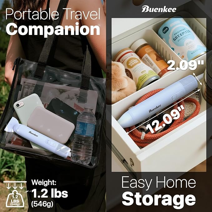 Dog Blow Dryer for Pet Grooming Handheld Lightweight Dog Cat Hair Dryer 3 Speeds 4 Temp, Portable 3HP High Velocity Pet Blower Quiet Dryer for Travel Campaign Home, with 3 Nozzles, Blue