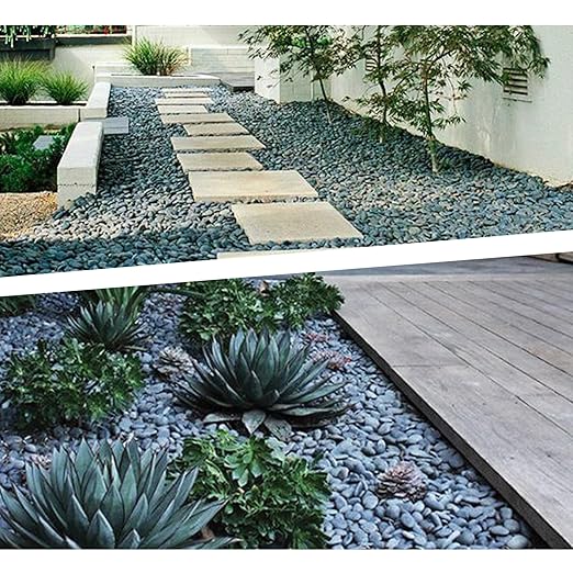 45 LB Mexican Beach Pebbles, 0.4-1 Inch Natural Unpolished Bulk Rocks, Decorative River Rocks for Landscaping Garden Paving Plant, Rocks for Walkways and Outdoor Decorative Stone, Grey