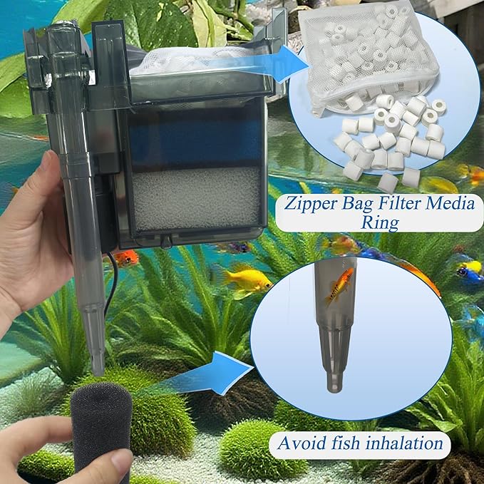 2 Sets of Upgraded Three-Stage Filtration Fish Tank Filter for AquaClear 30 Power Filter, 2 Set of Replacement Maintenance Kit for Fish Tank Filter for 30/150 30-Gallon Aquarium