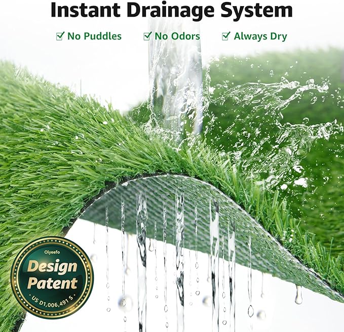 Dog Grass pad with Tray,29”x 18” Indoor Dog Potty with 2 Packs Replacement Artificial Fake Grass-5 Packs Disposable Puppy Pads,for Puppy Training Apartment,Apartment Use