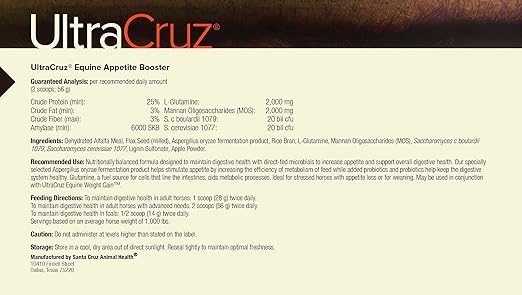 UltraCruz Equine Appetite Booster Supplement for Horses, 4 lb, Pellet (32 Day Supply)
