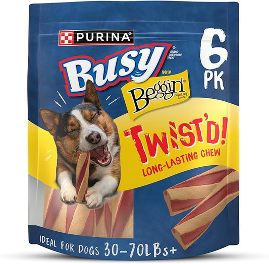 Purina Busy with Beggin’ Twist’d Adult Dog Chew Bone Treats - 6 ct. Pouch