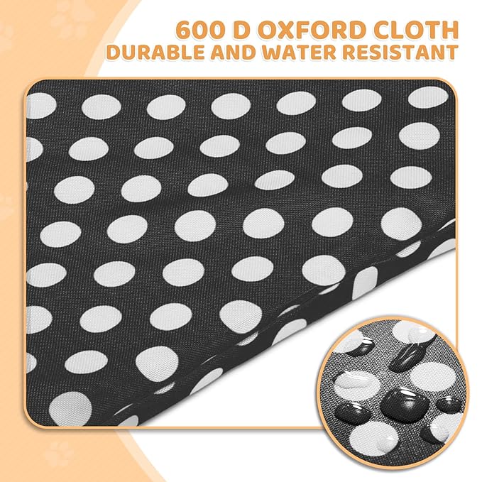 Magshion Foldable Pet Stroller, 3-in-1 Dog Travel Jogger with Detachable Carrier, Cup Holder, Storage Basket, Folding Carrier for Small/Medium Dogs & Cats Up to 33 lbs, Black Polka Dots