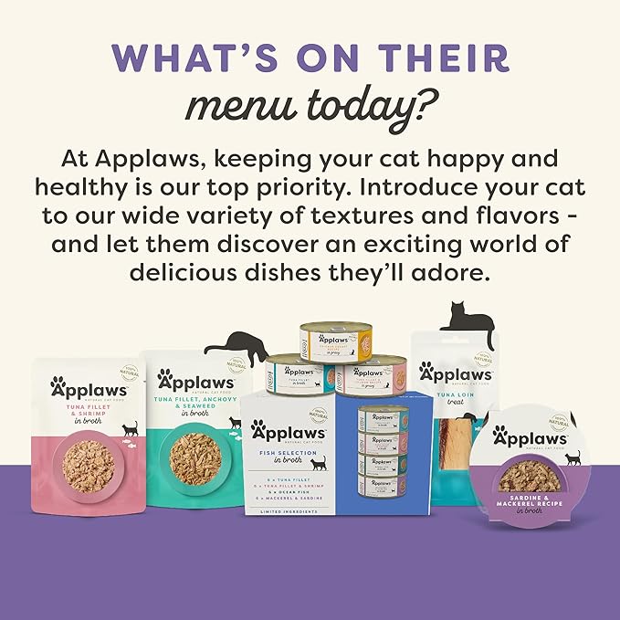 Applaws Natural Cat Treats, Grain-Free, High-Protein Whole Chicken & Tuna Loins, Single-Ingredient Healthy Snack for Cats (12 x 1.06 oz Loins)