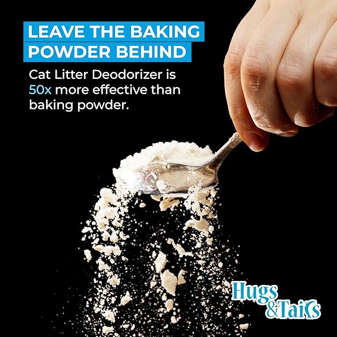 Cat Litter Deodorizer – Pet Safe Odor Eliminator & Housebreaking Supplies for Cats, Kittens, & Small Pets – Natural, Unscented, Non Toxic, Low Dust, 2 lbs, by HugsandTails