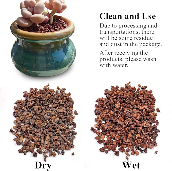 2 lbs Red Lava Rocks for Plants,1/4 Inch Crush Volcanic Rock Gravel Potting Mix for Succulent Cactus Bonsai Aquarium Fire Pits and Garden Landscaping