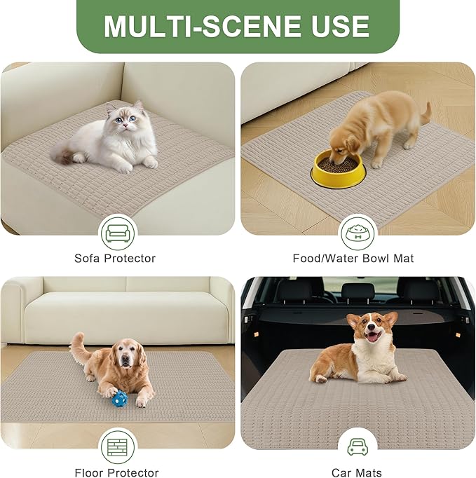 Washable Pee Pads for Dogs, 2 Pack Reusable Puppy Pads Dog Pads, Non-Slip Dog Pee Pads, Leakproof Pet Pee Pads Wee Wee Pads for Dogs. (Brown, 36"x40"(Pack of 2))