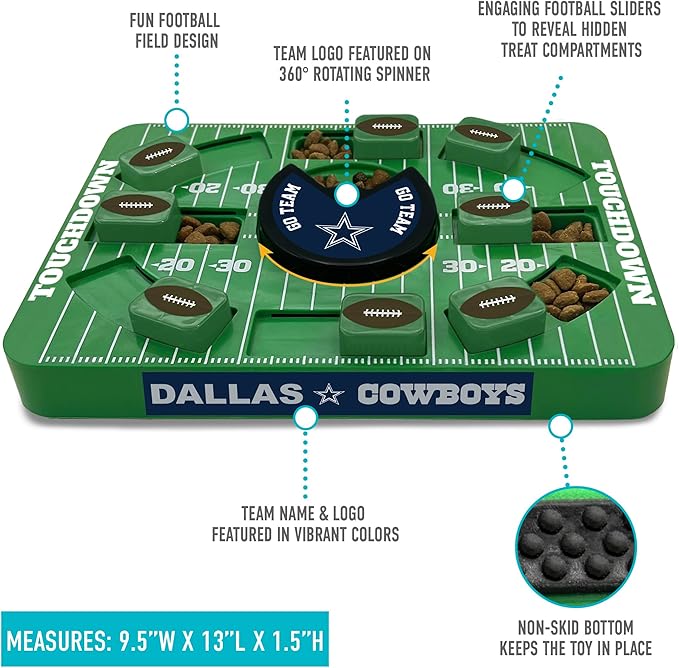 Pets First NFL Dallas Cowboys Large Puzzle Toy - Interactive Dog Treat & Slow Feeding Toy