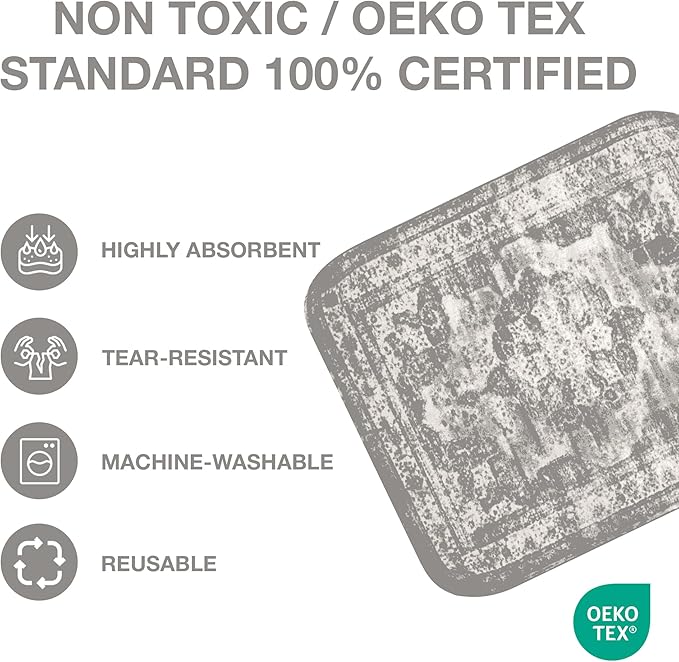 Washable Pee Pads for Dogs - Super Absorbent Reusable Puppy Training Pads - 100% Waterproof, Leak-Proof & Non-Slip