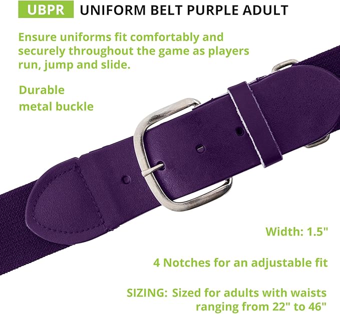 Champion Sports Baseball/Softball Uniform Belt, Comfort Stretch Fit Durable Syntex Tab - Youth & Adult Sizes, Multiple Colors