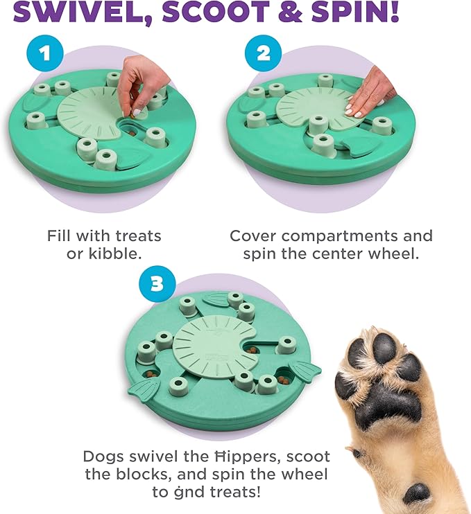 Outward Hound by Nina Ottosson Dog Worker Treat Puzzle Enrichment Toy, Level 3 Advanced, Green