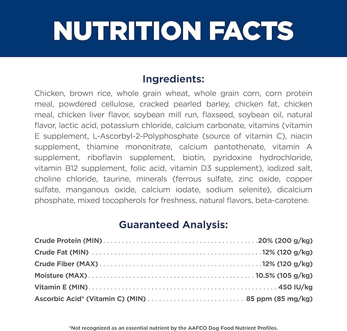 Hill's Science Diet Oral Care, Adult 1-6, Plaque & Tartar Buildup Support, Dry Dog Food, Chicken, Rice, & Barley, 4 lb Bag