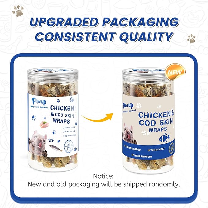 Dog Treat Chicken Wrapped Cod Skins, Fish Chews Rolls for Medium Dogs, Healthy, Rawhide-Free, 12.5 oz