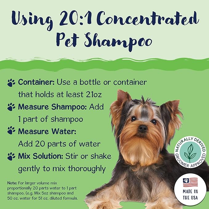 Bobbi Panter Dog Shampoo - Made in USA - All Natural Formula for Heavy Duty Deodorizing & Degreasing - Concentrated 25:1 for Professional Groomers - Fresh Clean Scent, 1 Gallon