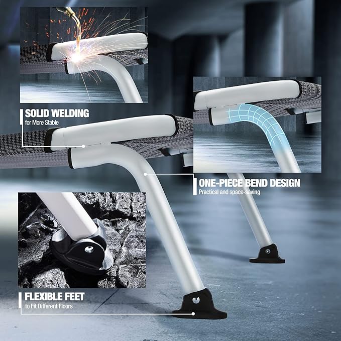 Veehoo Elevated Dog Bed for Outdoor, Cooling Waterproof Raised Dog Cots Beds for Large Dogs, Curved Off Ground Pet Hammock Cot Lifted for Outside, up to 85lbs, White Legs, Black Silver 42"